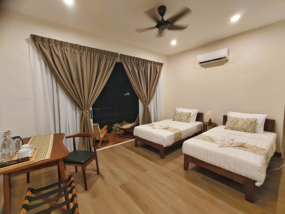 Standard Twin Room, Balcony, Garden View | In-room safe, desk, laptop workspace, iron/ironing board