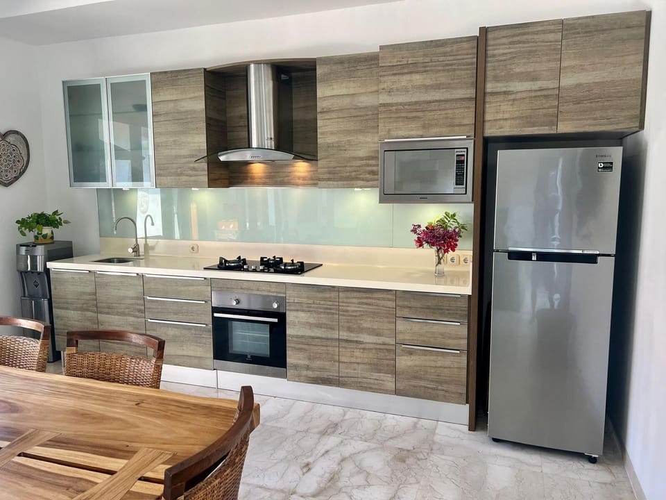 Fully stocked modern kitchen