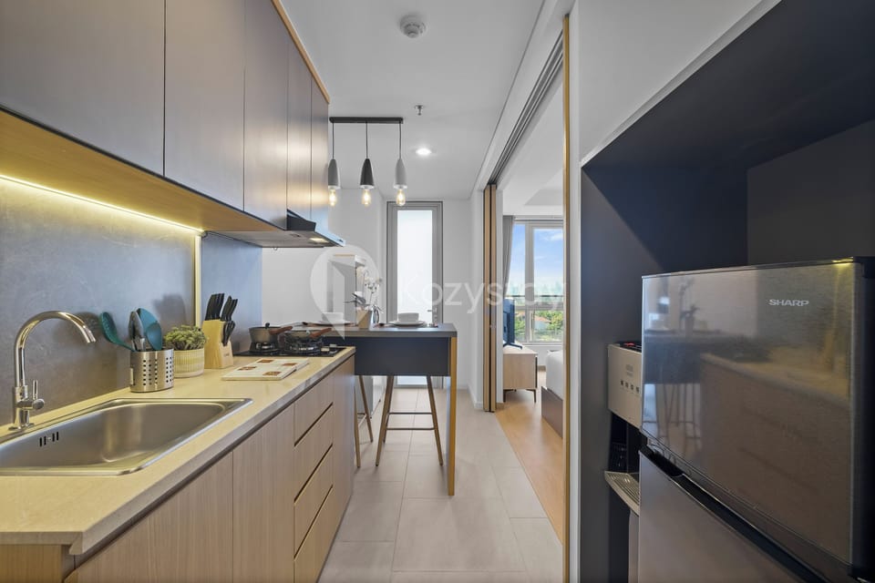 Apartment, 1 Bedroom, City View | Private kitchen | Full-size fridge, microwave, stovetop, rice cooker