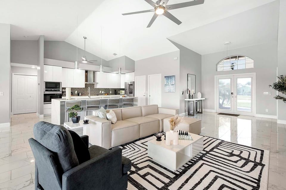 Large Living Room with Comfortable Couch and Chair