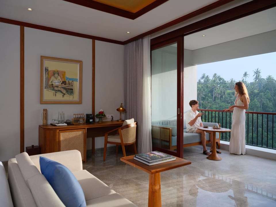 Jungle View Duplex Pool Villa | Premium bedding, free minibar items, in-room safe, desk