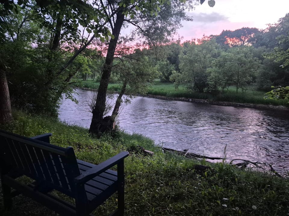 The home sits on the western bank of the Apple River