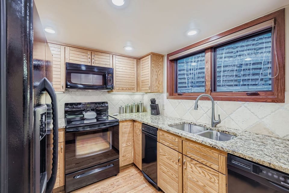 Functional and organized kitchen space.