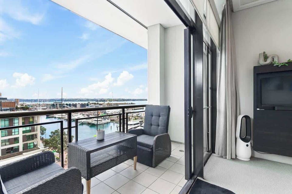 Balcony seating for coffee with a view
