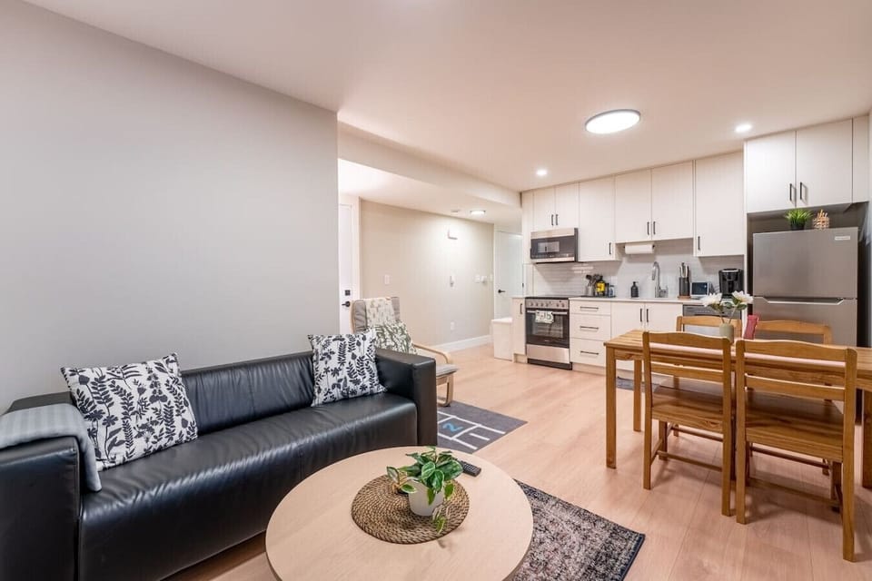 Living space, dining space and kitchen