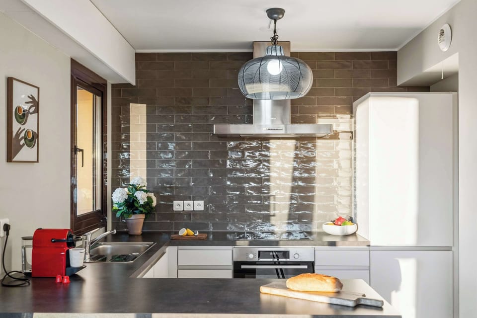 Open kitchen - living room solution with everything you need. 