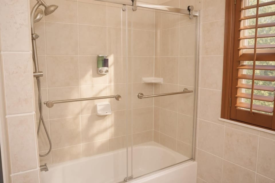 Shower in guest bathroom