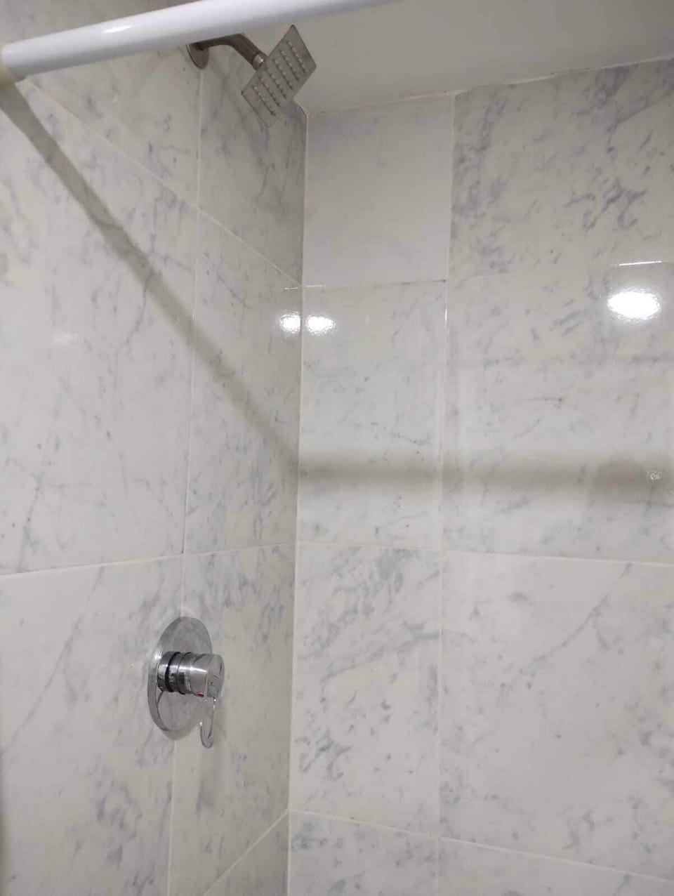 Basic Double Room Single Use | Bathroom | Shower, rainfall showerhead, towels, soap