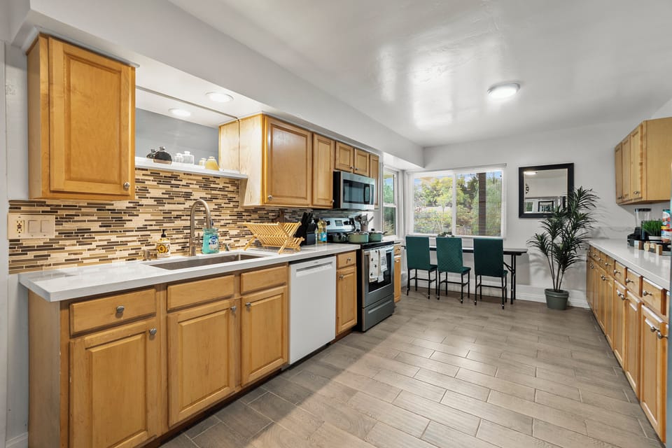 Everything you need to prepare meals, from appliances to condiments.