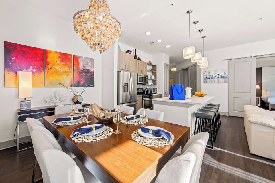 Dine in style on 30A. This bright and elegant dining area is perfect for shared meals and vacation memories with family and friends.