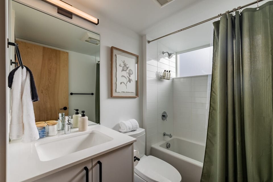 2nd floor full bathroom with toiletries and essentials provided.