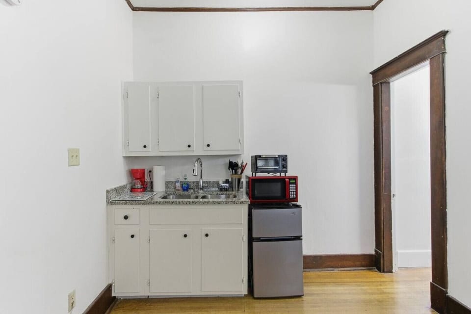 Enjoy a simple kitchenette setup that makes quick meals, coffee, and snacks easy during your stay.