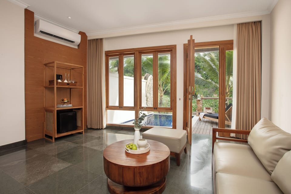 Luxury Room, 1 Bedroom, Private Pool, Resort View | Minibar, in-room safe, desk, laptop workspace