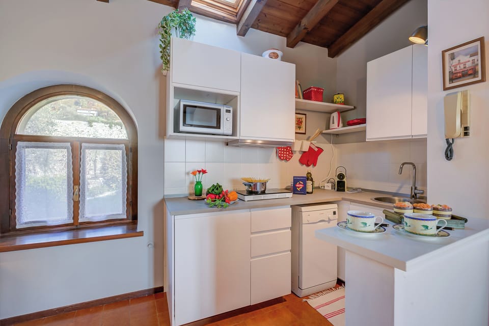Standard Apartment, Multiple Bedrooms, Mountainside (Le Fontane With View Lake) | Private kitchen | Fridge, microwave, stovetop, dishwasher