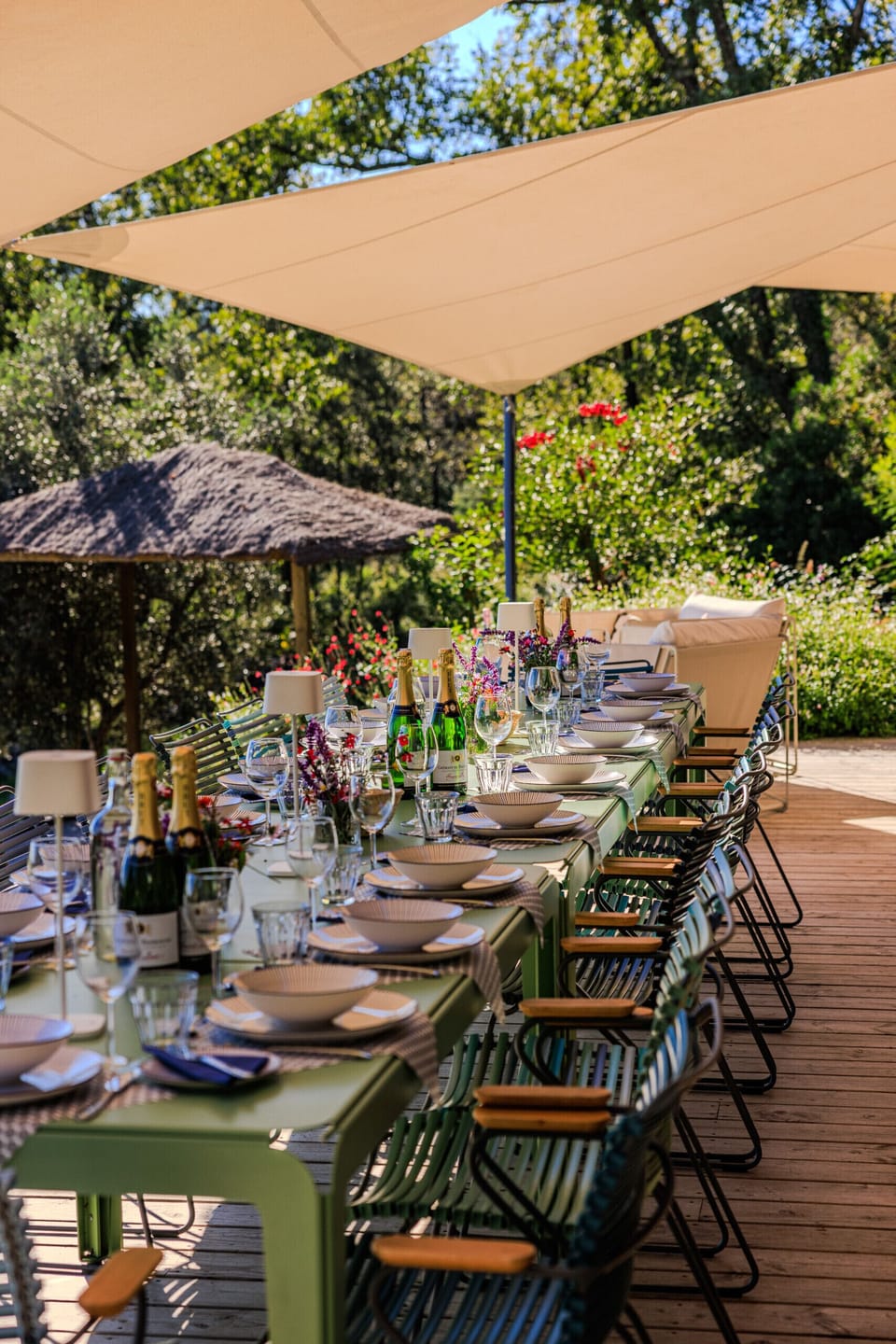 Outdoor banquet area