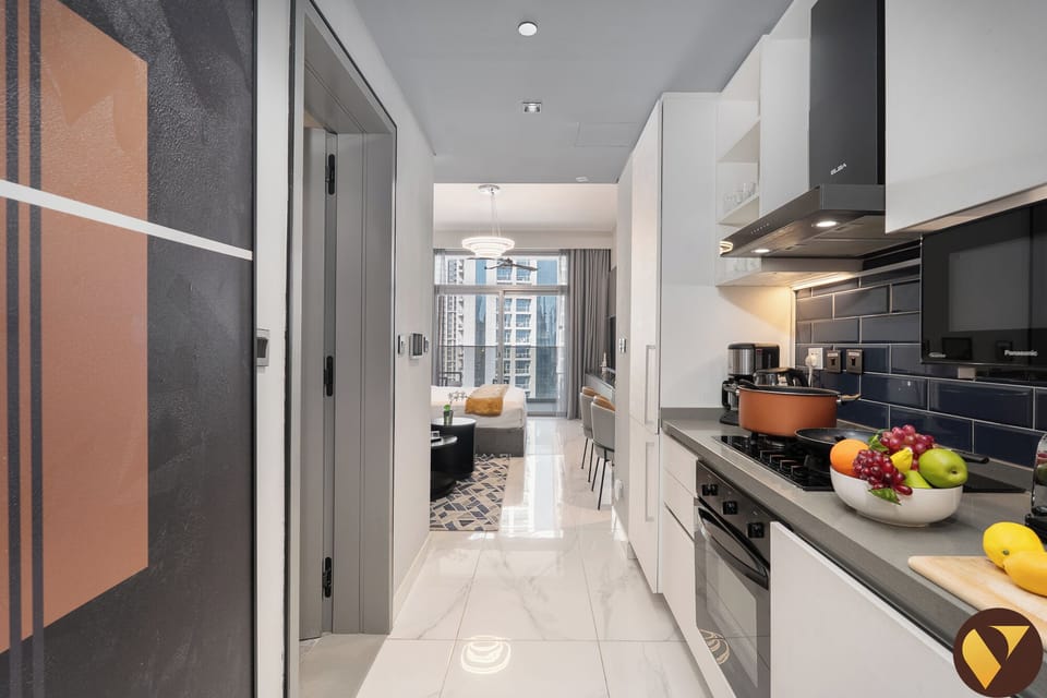City Studio, Balcony, City View | Private kitchen | Full-size fridge, microwave, oven, stovetop