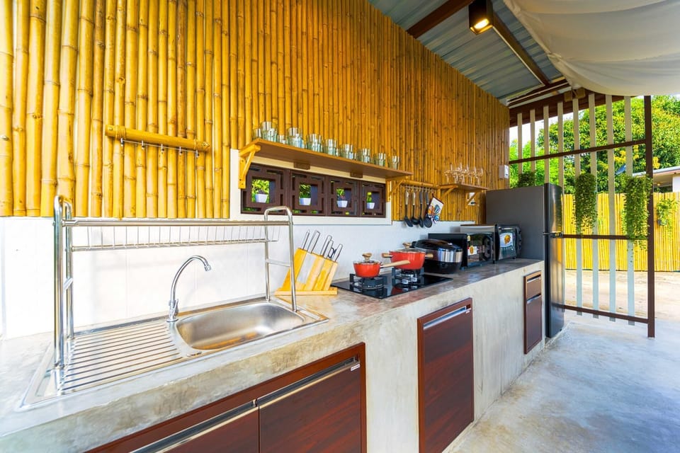 Villa, Multiple Bedrooms, Private Pool, Garden View | Private kitchen | Full-size fridge, microwave, oven, stovetop