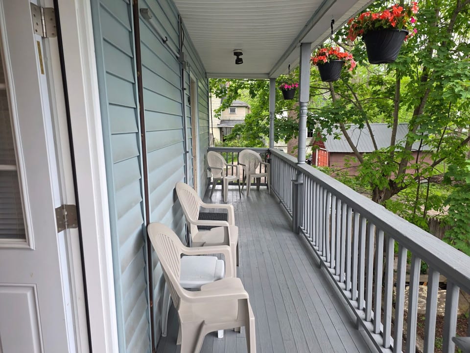 40 West - covered back porch, far side of porch belongs to 42 West