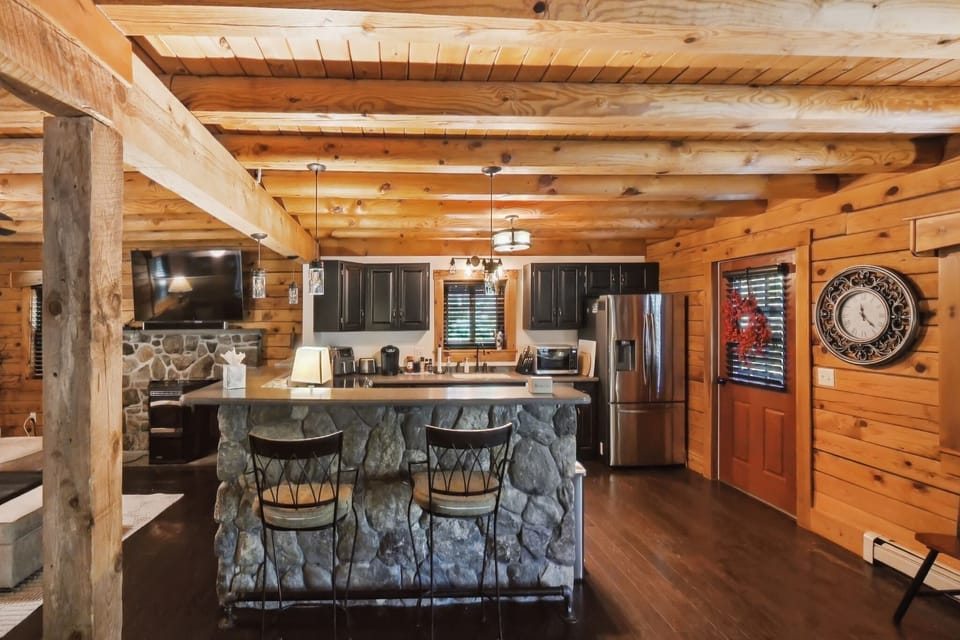 Indoors, Hardwood, Stained Wood, Kitchen, Kitchen Island