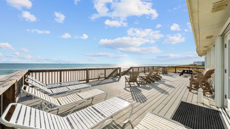 Huge beachfront deck