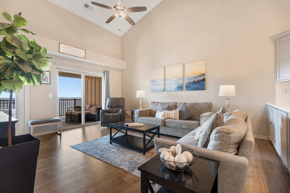 Curl up in the serene living room & stream your favorites on the smart TV​