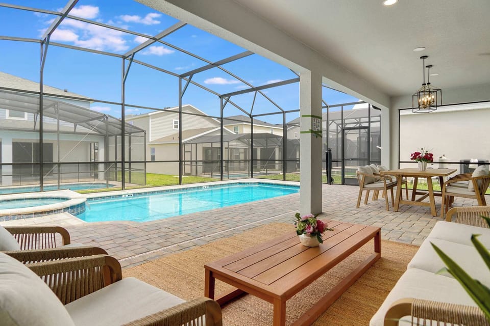 Outdoor area with private pool