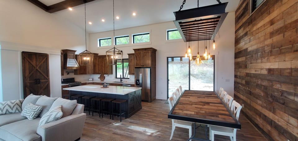 Seat up to 14 at the table and 6 more at the island!