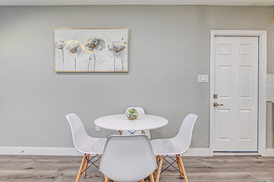 Dining table seats four