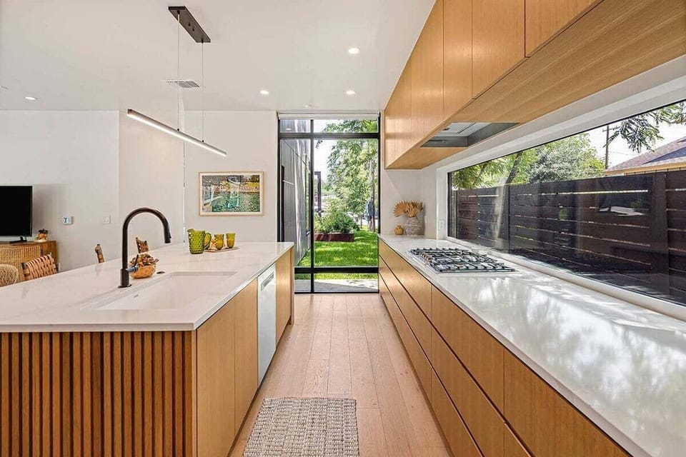 Kitchen has plenty of space for your group
