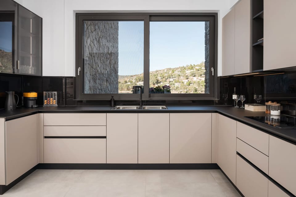 Villa, Sea View | Private kitchen | Full-size fridge, microwave, oven, stovetop
