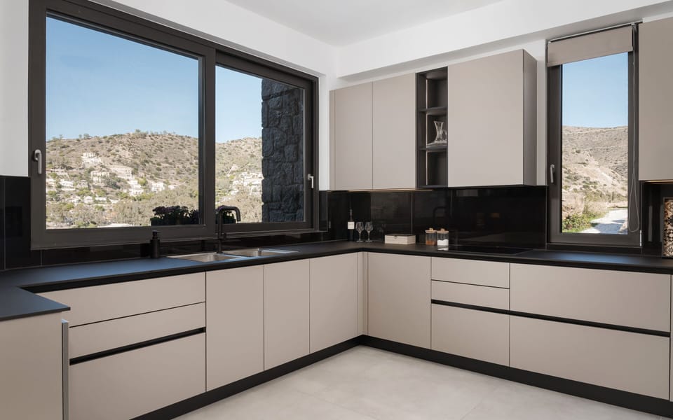 Villa, Sea View | Private kitchen | Full-size fridge, microwave, oven, stovetop