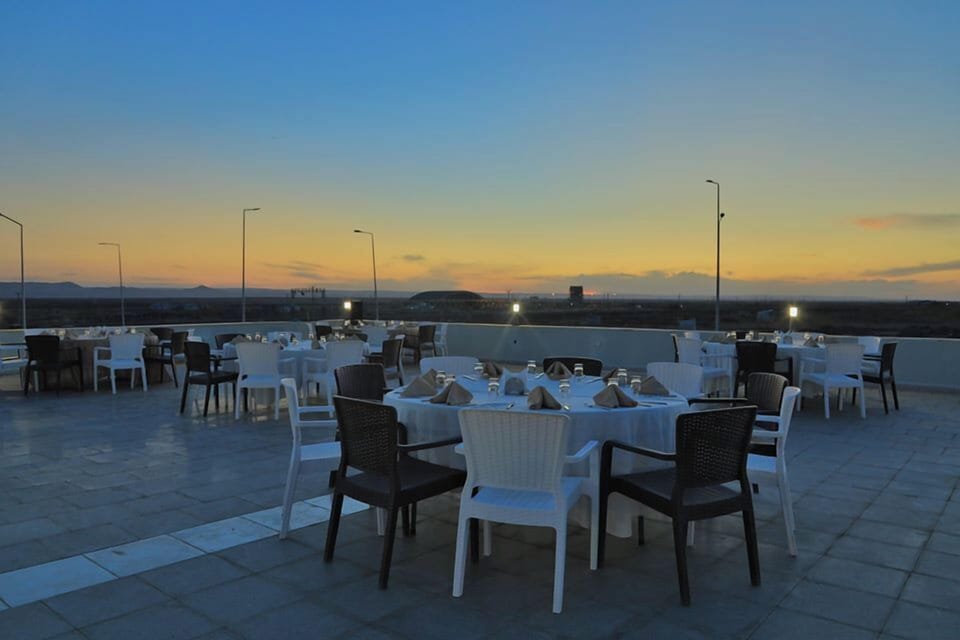 Outdoor banquet area