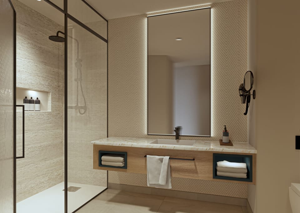 Shower, hair dryer
