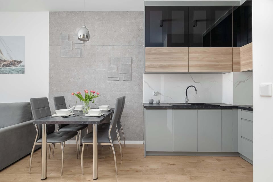 Fully equipped kitchen with modern appliances