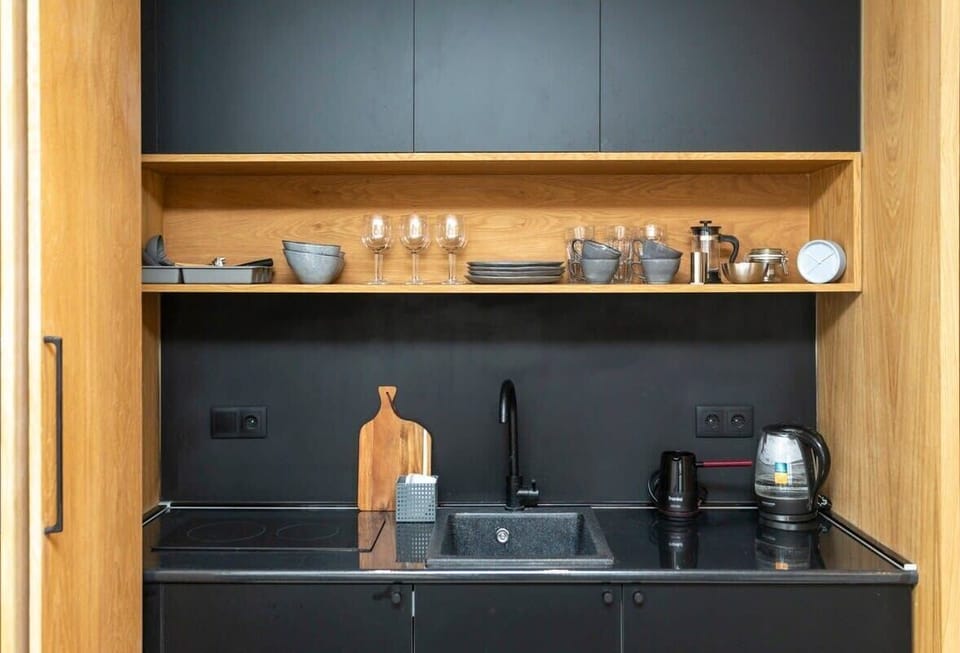 The kitchen has everything you need! It’s perfect for all your cooking adventures.