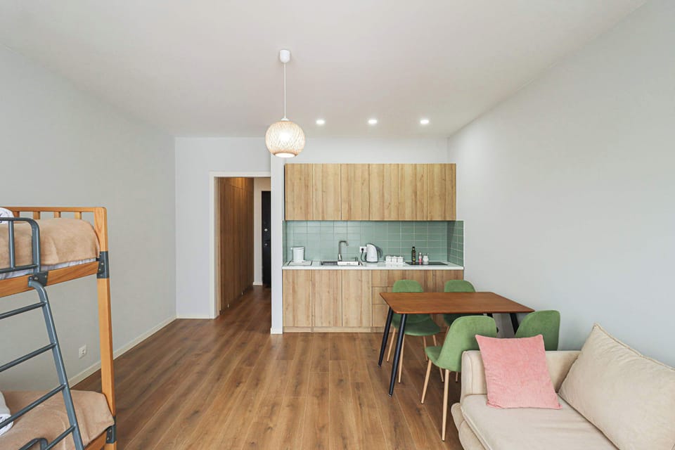 Soft, neutral tones highlight the clean decor theme.
