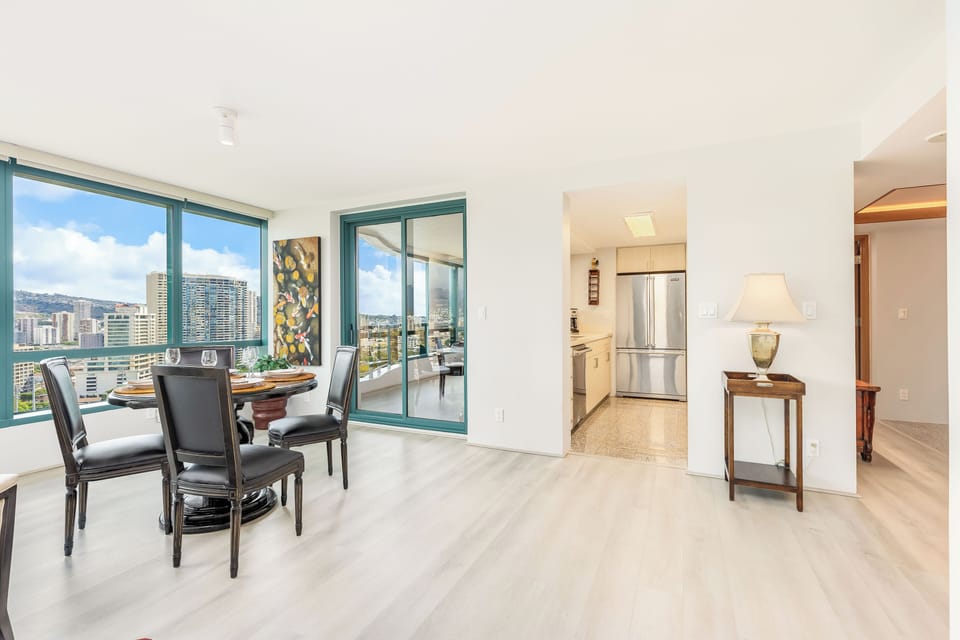 Dining area with easy access to the kitchen