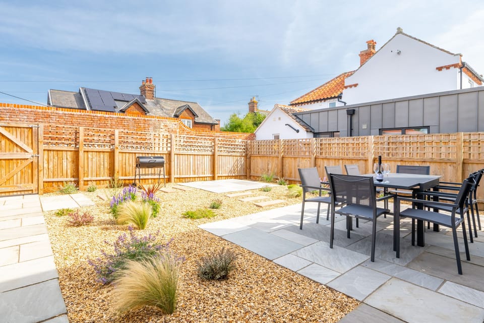 A spacious rear garden