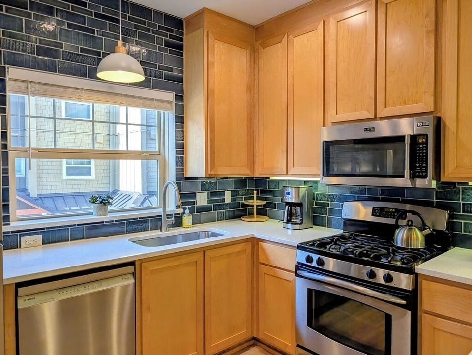 Custom backsplash and premiere amenities