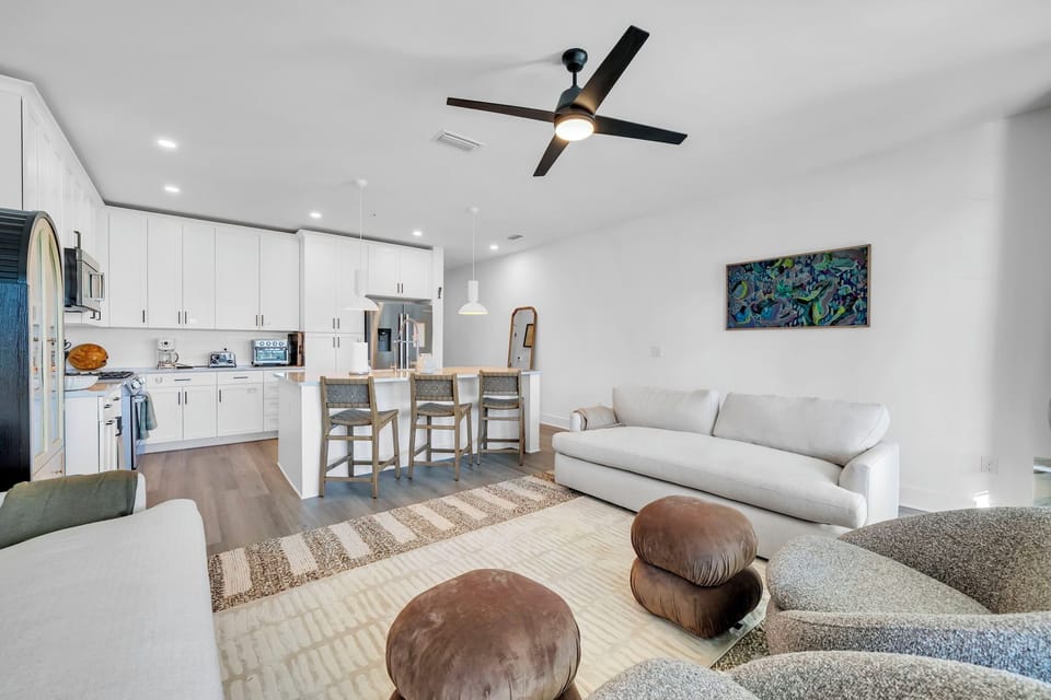 Open Concept Living, Dining, and Kitchen
