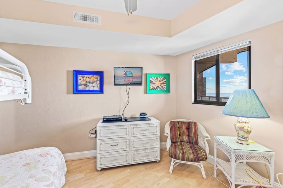 Bedroom 2 will sleep 3 in comfort and style and also has a flat screen TV.