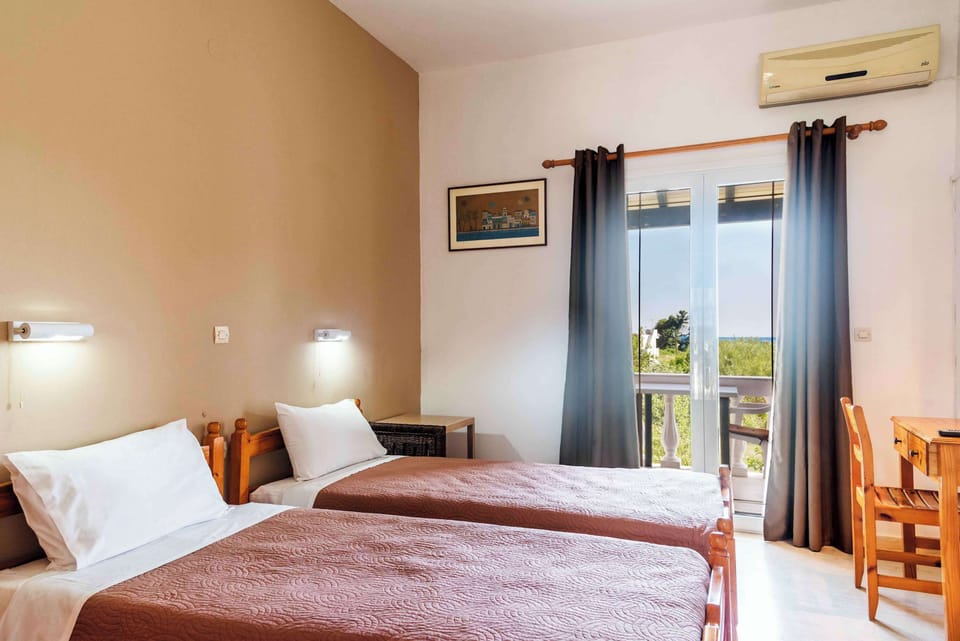 Comfortable room layout with simple decor.
