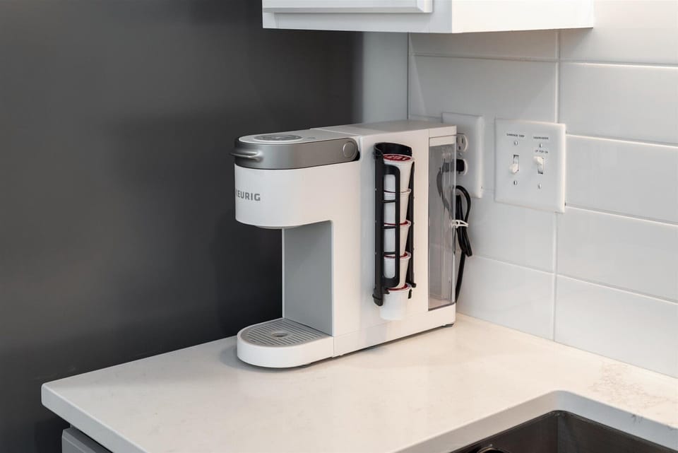 Fresh Keurig coffee each morning, with complimentary starter pods to get you settled in. 