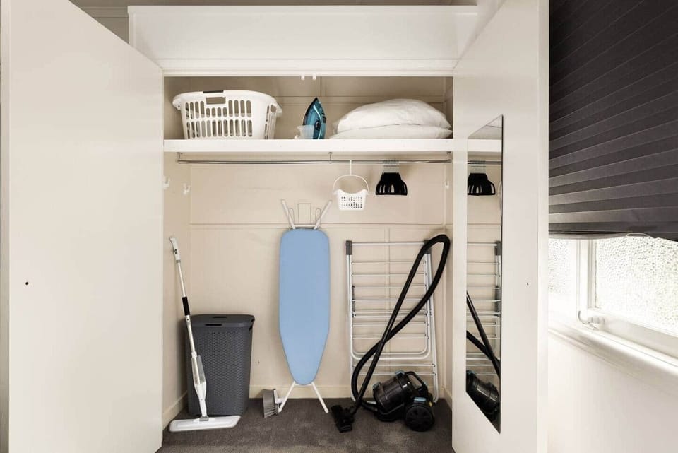 Wardrobe: Simple closet with hanging space for clothing