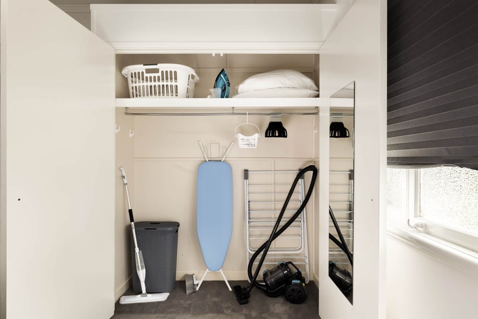 Wardrobe: Simple closet with hanging space for clothing