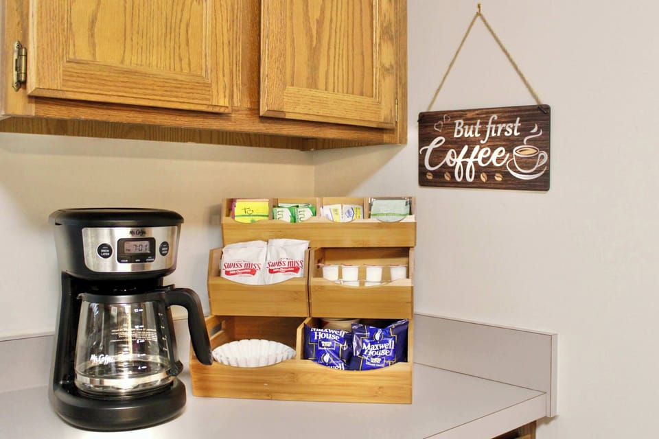 Kitchen stocked with all of the essentials needed for a great stay.