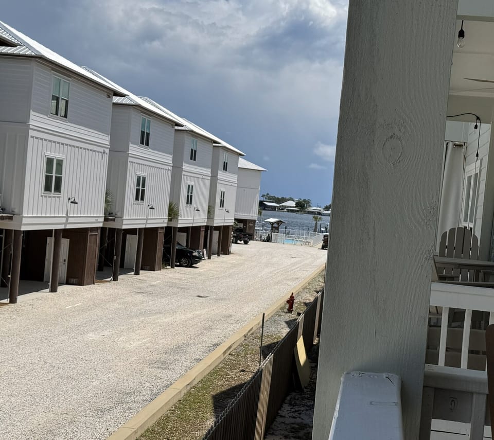 Enjoy excellent view of ocean from the back porch.