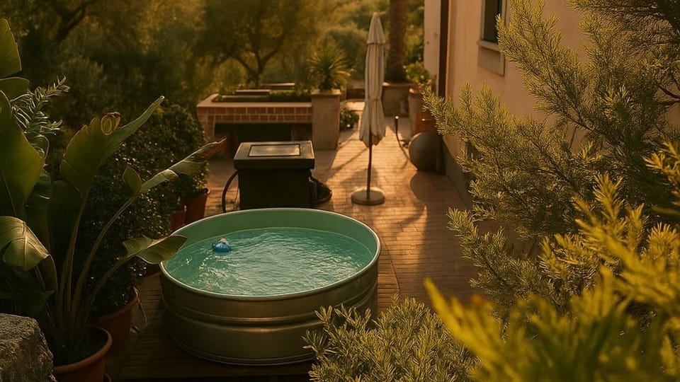 Outdoor spa tub