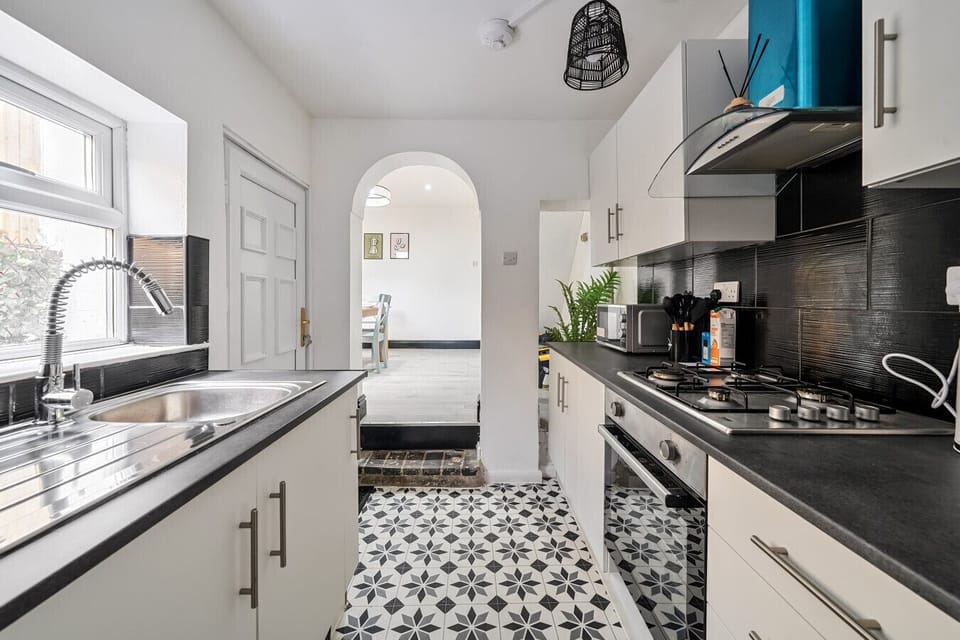 Sleek modern kitchen with ample cooking space
