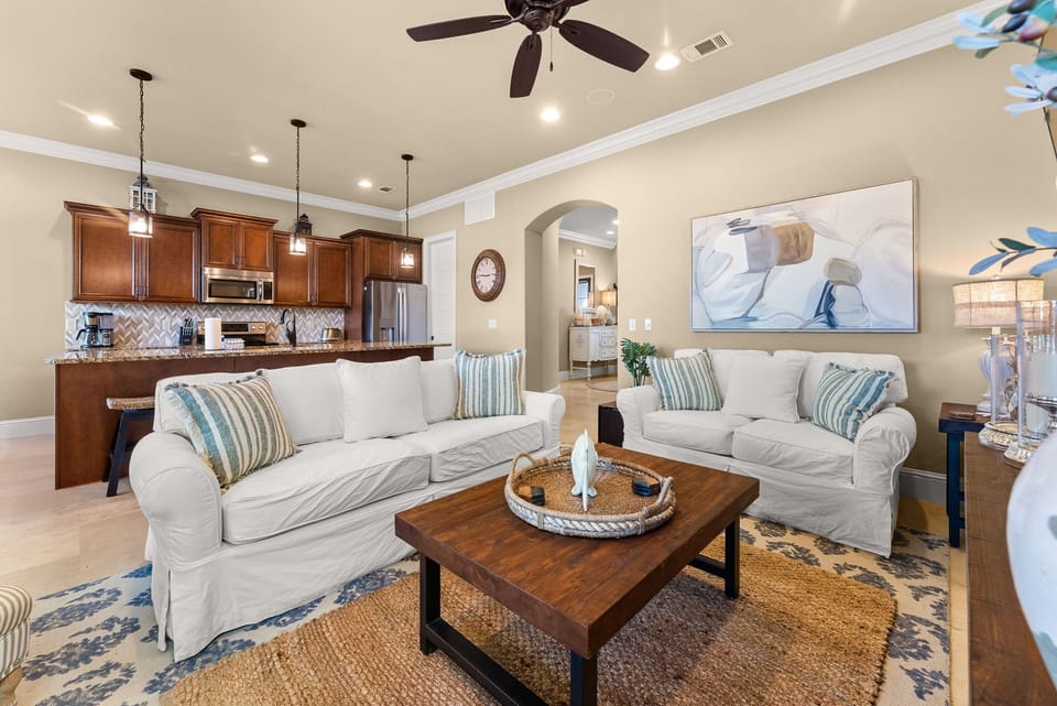 Open Concept Living and Kitchen Areas